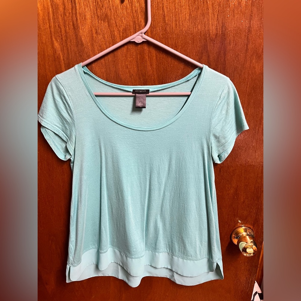 Ann Taylor Blue Shirt Blouse